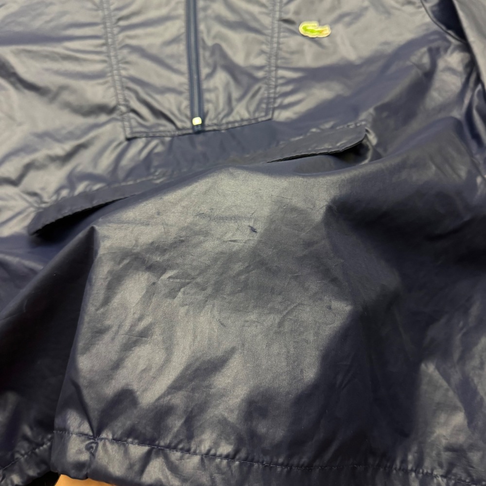 Vintage Izod Lacoste Anorak Lightweight Windbreaker Hooded Jacket Blue M - Picture 7 of 7